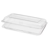 Упаковка для кондит. изделий 2400 мл, 1-секц. 311х191х56[296х166х50] мм, неразъем.крышка, прозр., ОПС, 180 шт/кор "Комус" 180 шт/упак РОССИЯ РК-50 (Т)