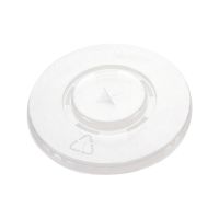 Крышка для стаканов, для холодного и горячего, d 80 мм, полупрозрачная, центральное отверстие, полистирол