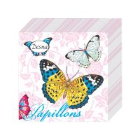 Салфетки 240х240 мм 1-сл., диз. "Бабочки и цветы", разноцв., бум., 40 шт/упак "Desna Design" 32 упак/кор РОССИЯ 57421