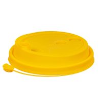 Крышка для стакана d80 мм с пробивным слотом и заглушкой, желт., ПП, 50 шт/упак 1 000 шт/кор РОССИЯ 3002М/Ж