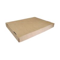 Крышка к контейнеру для суши 240х180х55 мм, крафт, карт. фольг., 500 шт/кор 500 шт/упак РОССИЯ