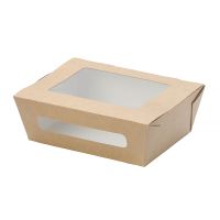 Контейнер 600 мл, 150х115х50 мм, с окном, неразъем.крышка, карфт-бел., карт., 25 шт/упак "OSQ" Salad 500 шт/кор РОССИЯ OSQ SALAD 600