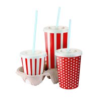 Бумажный стакан 300 мл однослойный, с рисунком "Pinup"