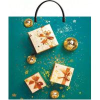 Пакет 370х360 мм, 100 мкм с петлев. ручками, диз. "Золотые подарки", ПВД, 10 шт/упак "Тикопластик" 100 шт/кор РОССИЯ н00205935