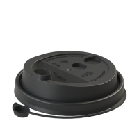 Крышка для стакана d80 мм с пробивным слотом и заглушкой, черн., ПП, 50 шт/упак 1 000 шт/кор БЕЛАРУСЬ УС-Кр 80 черная