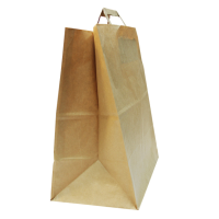 Пакет [350+150]х450 мм с плоск. ручками, крафт, бум., 250 шт/кор 250 шт/упак РОССИЯ PR-01-70-351545