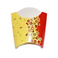 Картонная коробка для картофеля фри, 32х70х90 мм, с печатью, Рог Изобилия