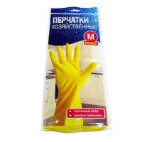 Перчатки латексные, р-р M, желт., 1 пар/упак "Хозяйка" 240 пар/кор КИТАЙ 403-083