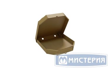 Коробка для пиццы, 350х350х40мм, бурый, 3-х сл картон, скошенные углы