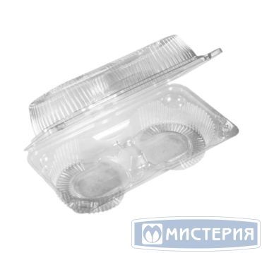 Упаковка прям. внеш. 218х115х84мм, внутр. 2 секции d-верх.95, d-ниж.75мм, прозрачная, ОПС