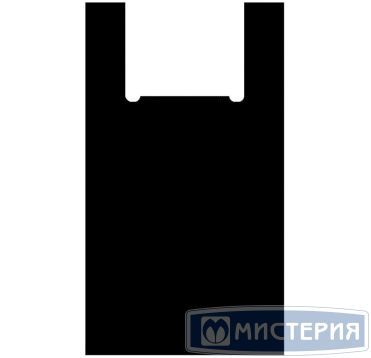 Пакет "майка" 28+14х50см 12мкм, чёрн, ПНД