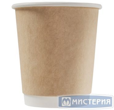 Одноразовый стакан для холодного и горячего, 0.25л, верхний d 80мм нижний d 57мм, h 92мм, крафт, двухслойный, картон
