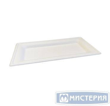 Тарелка одноразовая мелкая 130х260 мм, бел., сах. тростник, 50 шт/упак 500 шт/кор КИТАЙ TM-P304