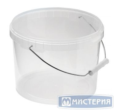 Ведро пищевое 5500 мл, d230хh155 мм, с ручкой, без крышки, прозр., ПП, 25 шт/кор "Альянсупак" 25 шт/упак РОССИЯ ДВ-5,5/230 ОС