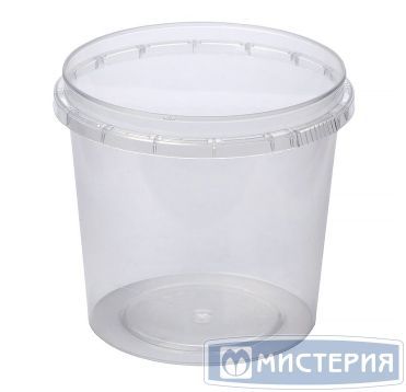 Контейнер для пресервов/мёда 280мл,"банка"d=93мм, h=63мм, полупрозрачный, контрольный замок, ПП