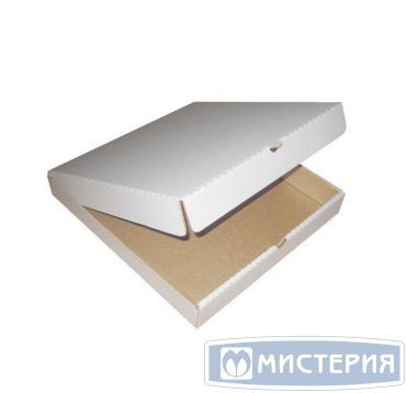 Коробка для пиццы, 250х250х40мм, белая, микрогофрокартон Е
