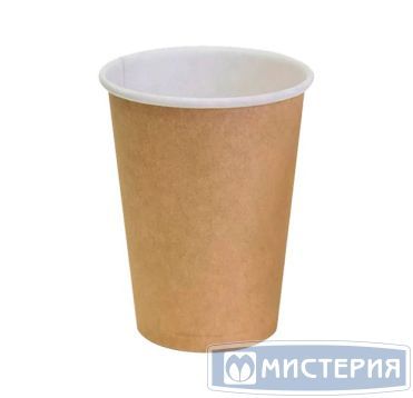 Стакан бумажный 350 мл 1 сл., d90 мм, крафт-бел., карт., 50 шт/упак 1 000 шт/кор РОССИЯ