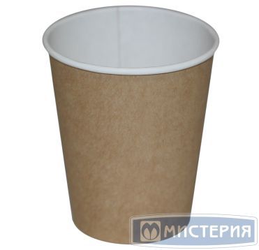 Стакан бумажный 250 мл 1 сл., d80 мм, крафт-бел., карт., 50 шт/упак 1 250 шт/кор РОССИЯ