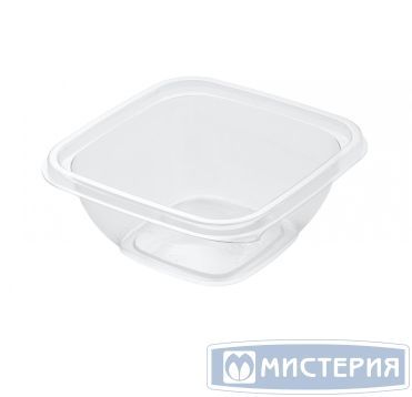 Контейнер 375 мл 1-секц. 124,5х124,5х50,7 мм, без крышки, прозр., ПЭТ, 50 шт/упак "Upax-Unity" 1 000 шт/кор РОССИЯ С-12/12-375 прозр.