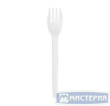 Вилка одноразовая 165 мм, бел., ПС, 100 шт/упак 2 000 шт/кор РОССИЯ 4002Б