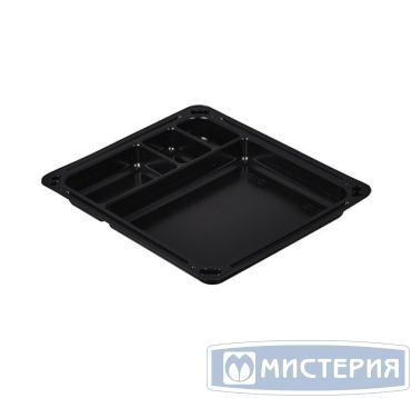 Контейнер 330 мл, прямоугольный, 182х160х21мм, черный, 4 секции