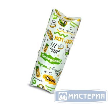 Картонная коробка для ролла, 210х80х60 мм, с печатью, "FOODкорт"