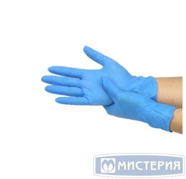 Перчатки нитриловые, р-р M, неопудрен., син., 50 пар/упак 10 упак/кор ТАИЛАНД