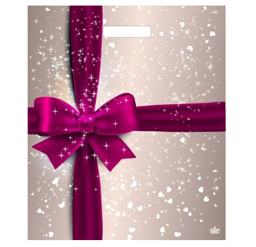 Пакет 380х450 мм, 60 мкм с проруб. ручками, диз. "Подарочный перламутр", ПВД, 50 шт/упак "Тикопластик" 500 шт/кор РОССИЯ н00188371