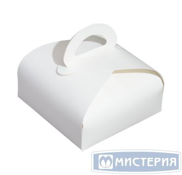 Упаковка для кондит. изделий 220х220х120 мм, без окна, неразъем.крышка, бел., карт., 25 шт/упак "Forgenika" Lady White ST 200 шт/кор РОССИЯ Forg Lady W 220*220*120 ST