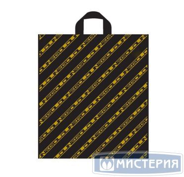 Пакет 380х420 мм, 43 мкм с петлев. ручками, диз. "Золотая полоса New", ПВД, 50 шт/упак "Тикопластик" 500 шт/кор РОССИЯ н00095179