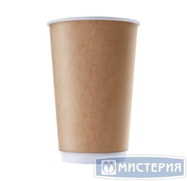 Стакан бумажный 400 мл 2 сл., d90 мм, крафт-бел., карт., 25 шт/упак 500 шт/кор РОССИЯ DW90-530-1182