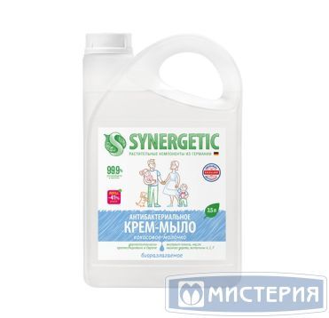 Мыло жидкое антибактериальное "Synergetic" Кокосовое молочко, канистра, 3500 мл 4 шт/кор РОССИЯ 105204