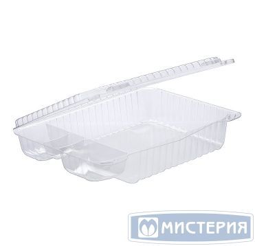 Контейнер для суши 4-секц. 262х192х62 мм, неразъем. крышка, прозр., ПЭТ, 240 шт/кор "Каштан" 240 шт/упак БЕЛАРУСЬ УК-47А-01