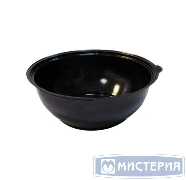 Контейнер 1300 мл 1-секц. d203хh85 мм, без крышки, черн., ПС, 400 шт/кор "Kado-Prim" 400 шт/упак РОССИЯ КД-107 Д чёрн.