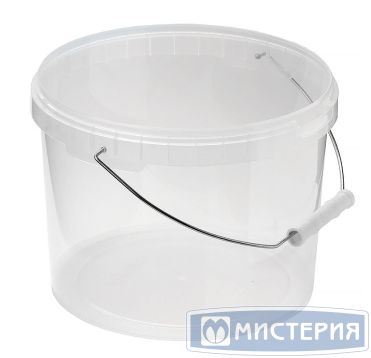 Ведро пищевое 5500 мл, d230хh155 мм, с ручкой, без крышки, прозр., ПП, 25 шт/кор "Альянсупак" 25 шт/упак РОССИЯ ДВ-5,5/230 ОС