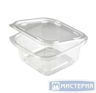 Контейнер 500 мл 1-секц. 137х132х62 мм, неразъем.крышка, прозр., ПЭТ, 400 шт/кор "ЮПласт" 400 шт/упак РОССИЯ ЮП-РКСП-500/ЮУПМ6132