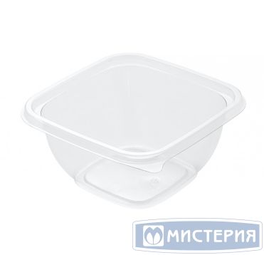 Контейнер 500 мл 1-секц. 124,5х124,5х59,8 мм, без крышки, прозр., ПЭТ, 50 шт/упак "Upax-Unity" 1 000 шт/кор РОССИЯ С-12/12-500 прозр.