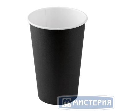 Стакан для холодного и горячего, 0.4л, черный, картон