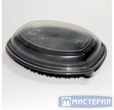 Контейнер 800 мл 1-секц., овал 257х202х37 мм, без крышки, черн., ПП, 70 шт/кор "ПолиЭр" 70 шт/упак РОССИЯ К-257 черн Р