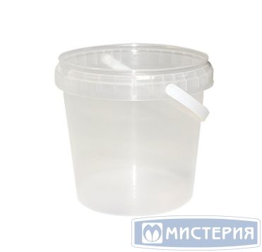 Ведро с ручкой 1.1л,325 штук в упаковке. d 131мм, нижн. d 127мм, h 107мм, прозрачн., контрольный замок, полипропилен