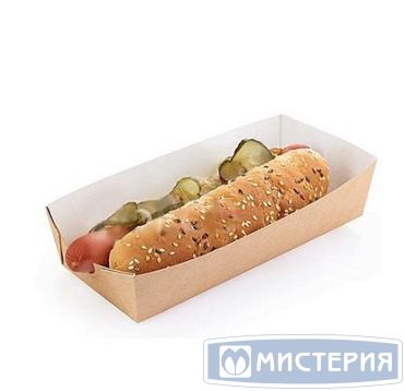 Лоток [короб] для фастфуда 165х70х40 мм, крафт-бел., карт., 50 шт/упак "OSQ" HD nol 1 000 шт/кор РОССИЯ OSQ HD noL