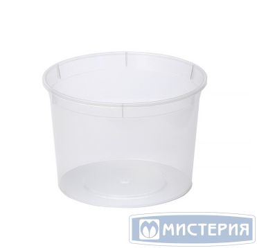 Контейнер для пресервов 500 мл, d112хh75 мм, форма "Банка", контр.замок, крышка в компл., прозр., ПП, 198 шт/кор "Aerosnab" 198 шт/упак РОССИЯ 1240П