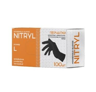 Перчатки нитриловые, р-р L, неопудрен., черн., 50 пар/упак 10 упак/кор КИТАЙ CTPNLL1000BL