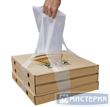 Пакет "переноска" для пиццы [200+200]х650 мм 35 мкм, прозр., ПНД, 100 шт/упак 10 упак/кор РОССИЯ 2393595