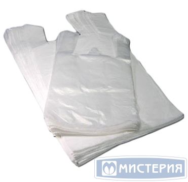 Пакет "Майка" [280+140]х500 мм 10 мкм, бел., ПНД, 100 шт/упак 10 упак/кор РОССИЯ