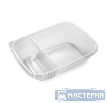 Контейнер 490[343+147] мл 2-секц., 196х157х50 мм, без крышки, прозр., ПП, 50 шт/упак "ПолиЭр" 100 шт/кор РОССИЯ К-2016-700/2