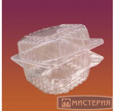 Упаковка д/выпечки, 0.25, квадратн., внеш. 121х119х60мм, внутр. 97х96х52мм, прозрачн., ОПС
