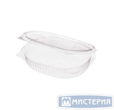 Контейнер 250 мл 1-секц., овал 159х130х30 мм, неразъем.крышка, прозр., ОПС, 350 шт/кор "Протэк" 350 шт/упак РОССИЯ ИПР-250 АВ