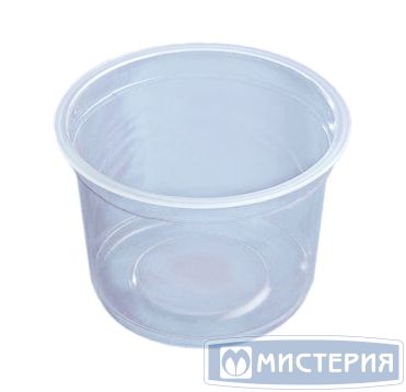 Контейнер под запайку 250 мл, 1-секц. d95х h64 мм, прозр., ПП, 50 шт/упак 1 000 шт/кор РОССИЯ Контейнер 95.250 прозр.
