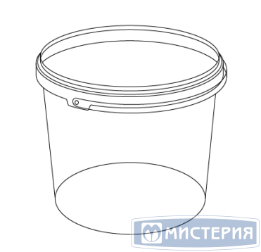 Ведро пищевое 5600 мл, d222хh193 мм, с ручкой, крышка в компл, прозр., ПП, 30 шт/упак 30 шт/кор РОССИЯ 1582ПКП